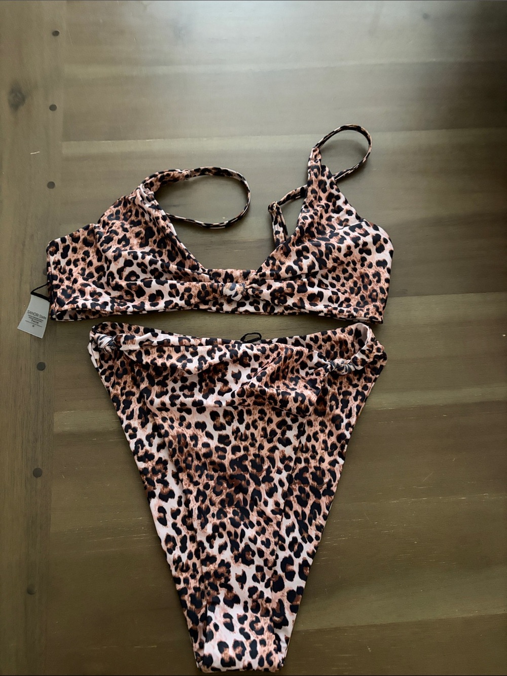 Leopard Print Kids One-Piece Bikini Set - Brown Animal Print